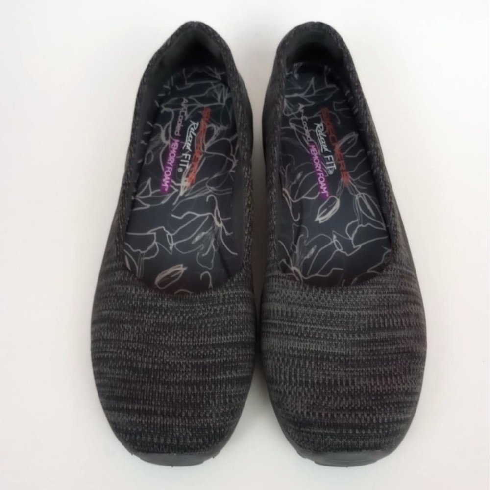 Skechers Relaxed Fit Memory Foam Women's 7.5 Gray Flats Comfort Shoes